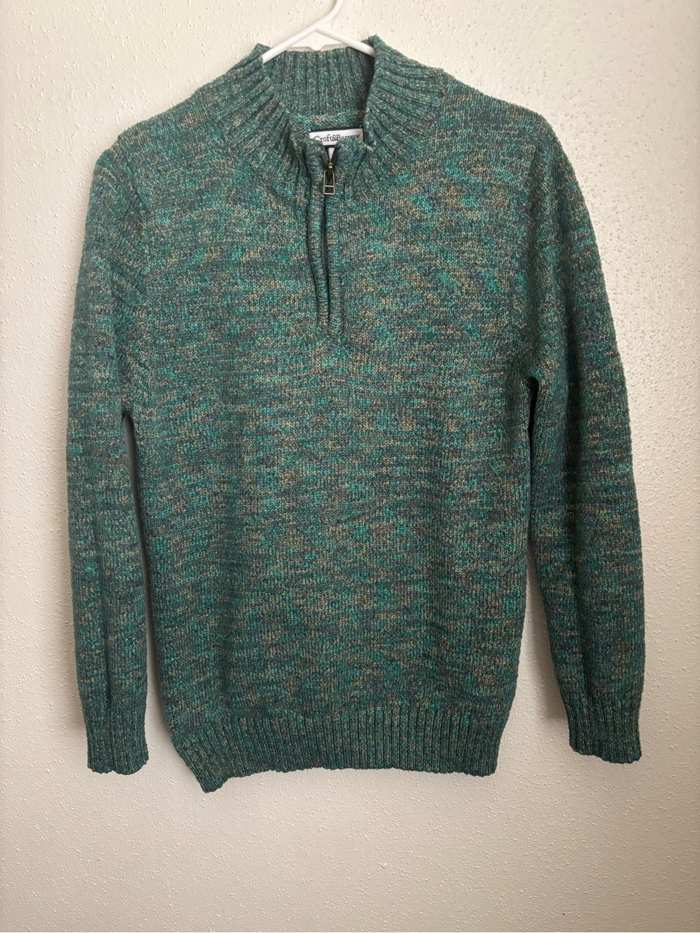 croft & barrow Teal Marled Half-Zip Sweater